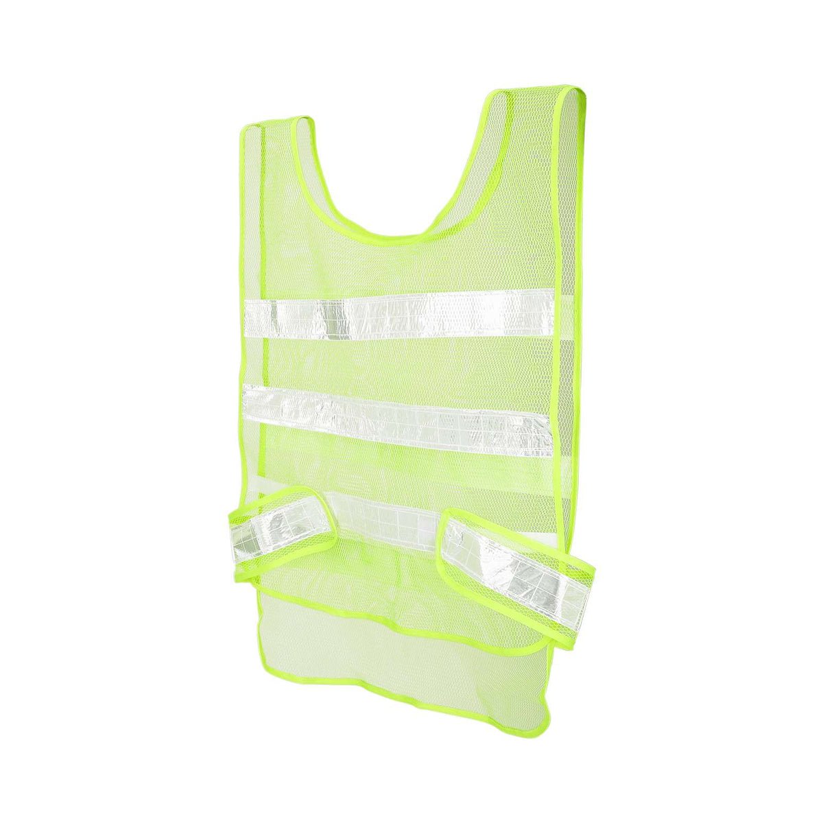 Gilet de sécurité réfléchissant en maille vert fluo vu de face