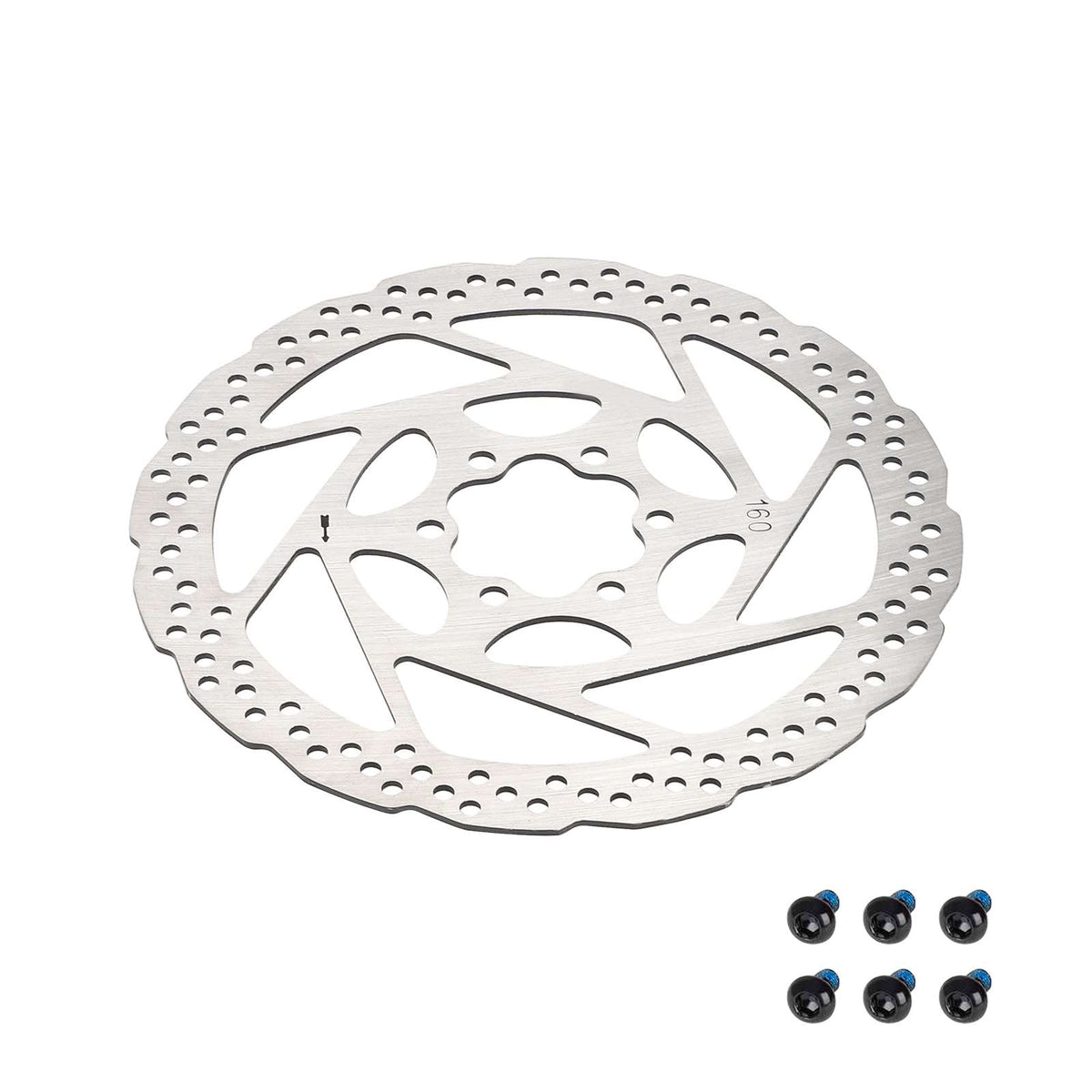 Disque de frein 160 mm 6 trous pour trottinette électrique avec ses 6 vis de fixation