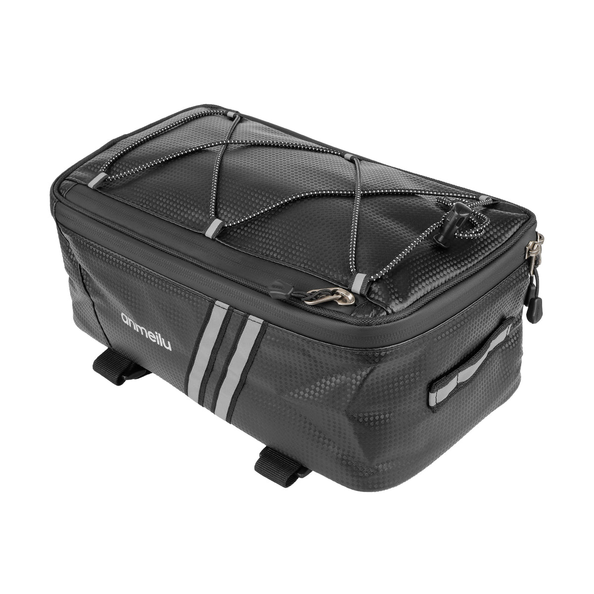 Sacoche porte-bagages noire étanche de 8 litres avec cordons de serrage