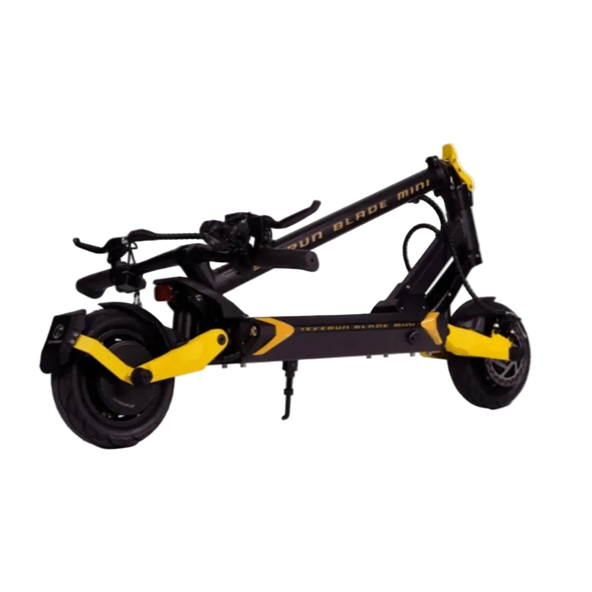 Teverun Blade Mini Ultra noir & jaune pliée : 125 cm de long pour 118 cm de haut — Weebot.