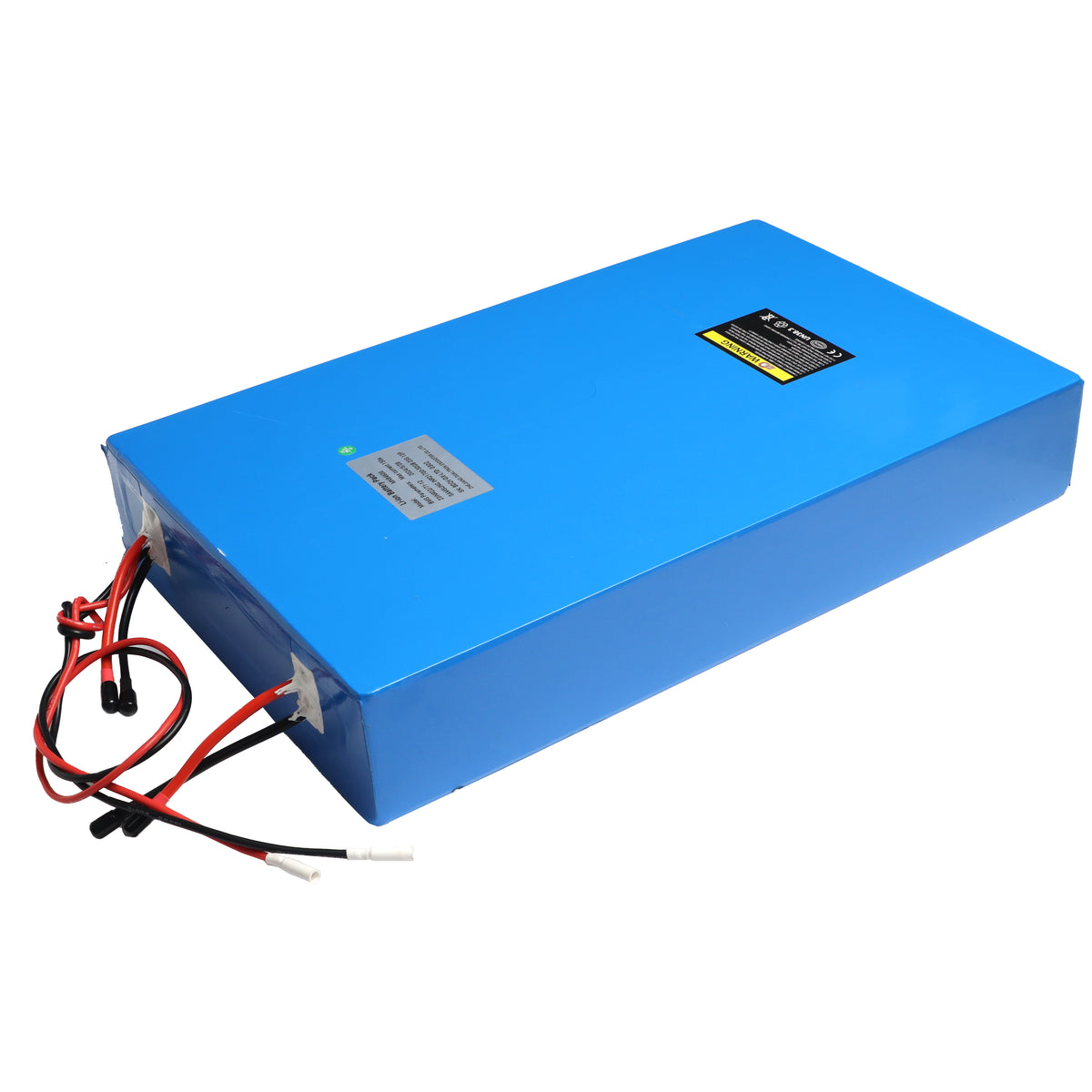 Batterie interne bleue 84V 60Ah Samsung pour trottinette électrique vue en perspective