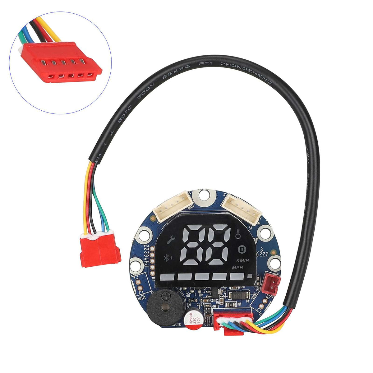 Carte électronique d'affichage écran 36V avec câble de connexion et connecteur rouge
