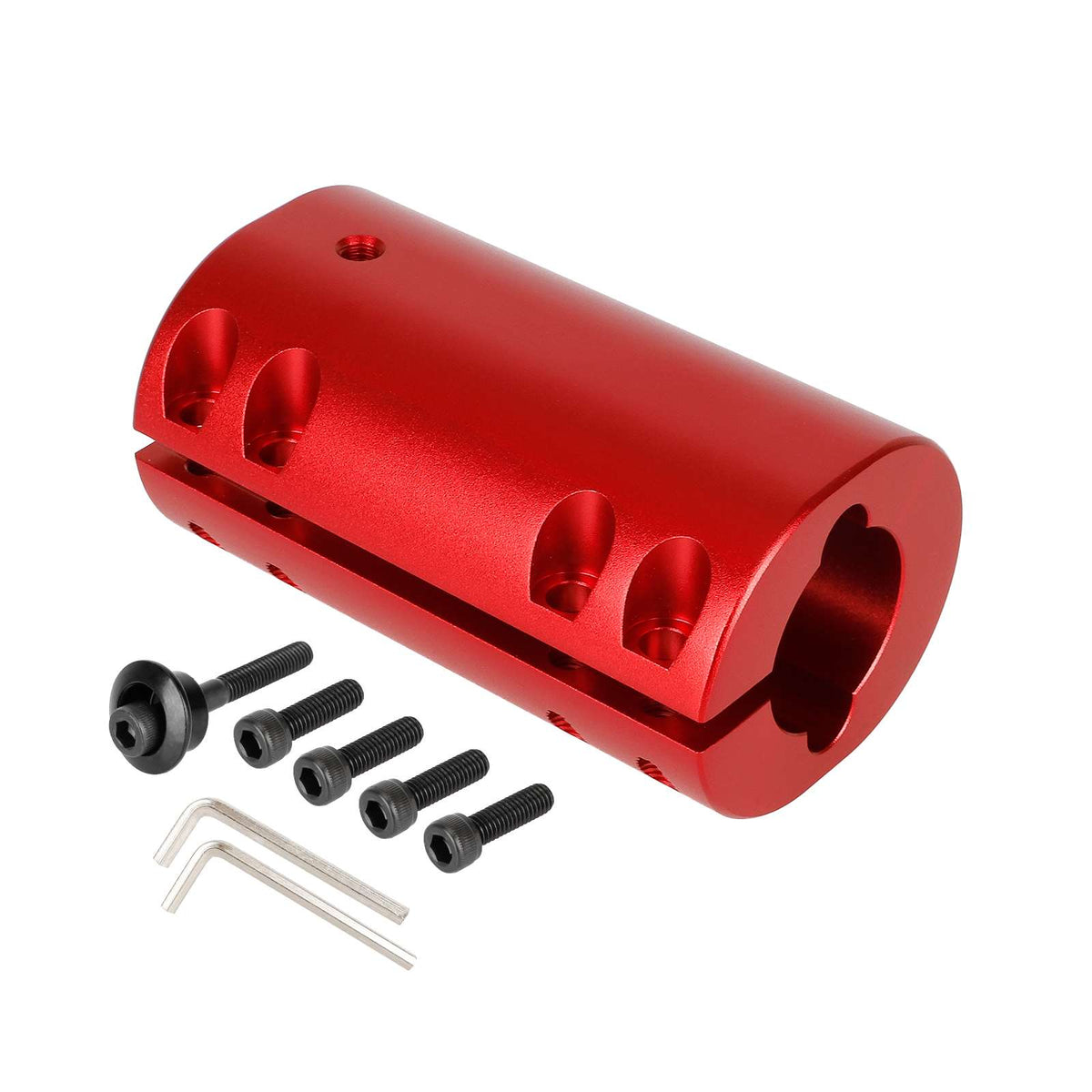 Bague de serrage de potence rouge en aluminium CNC avec vis et clés d'assemblage
