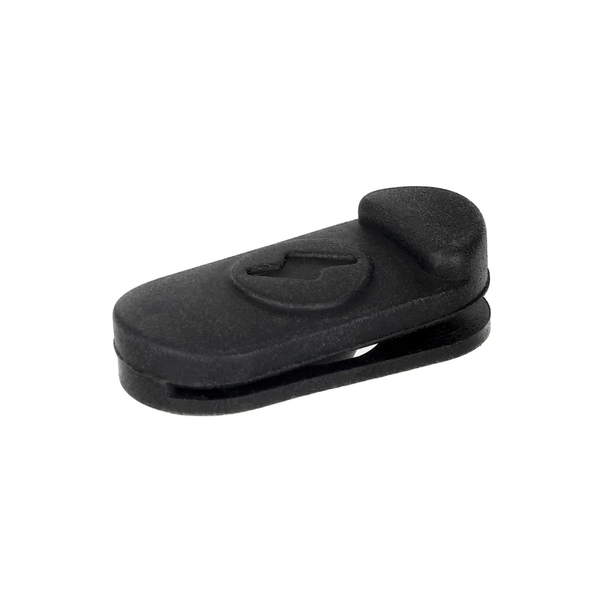 Bouchon de port de charge en silicone noir vu en perspective