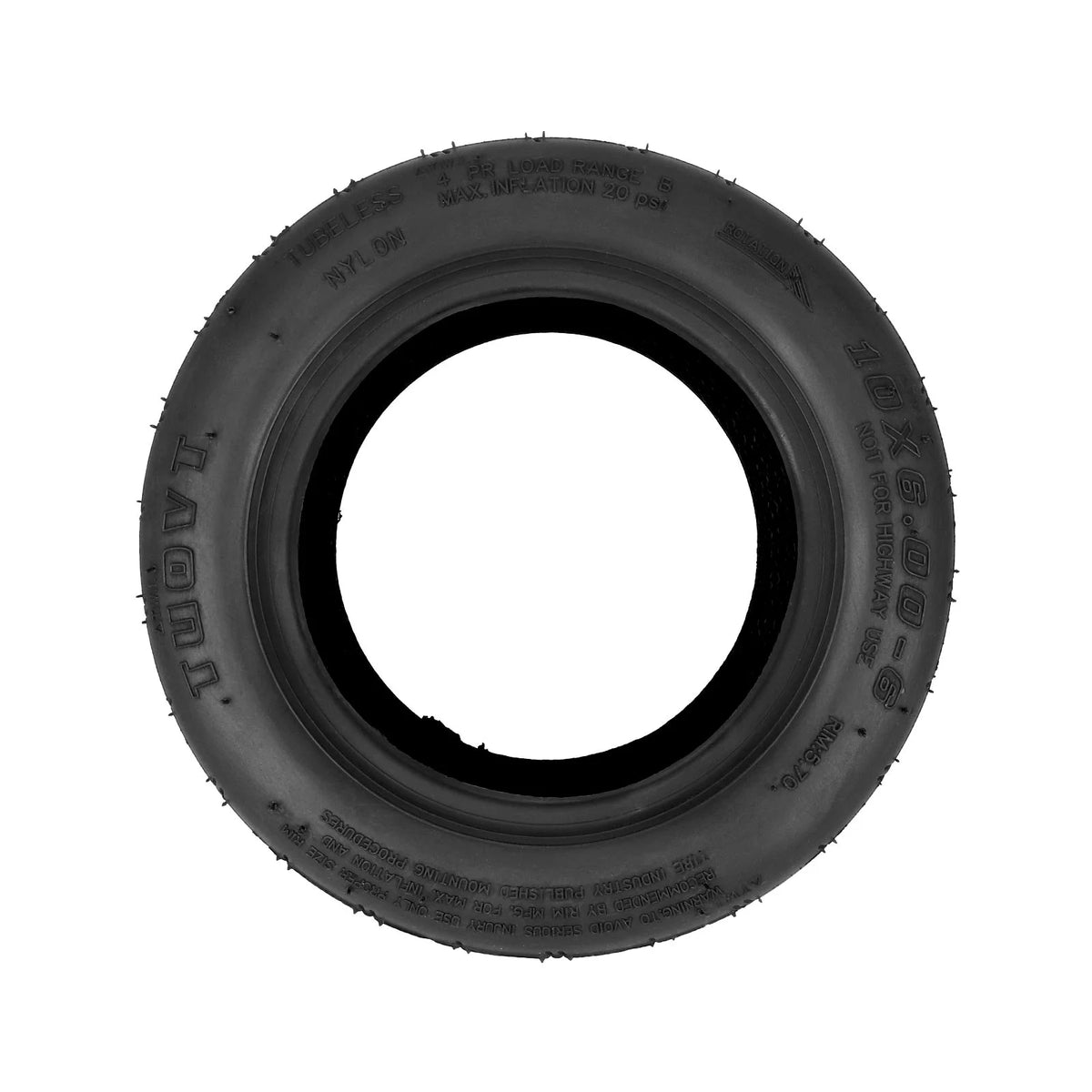 Pneu Tubeless TUOVT 10 Pouces (10x6,00-6), vue 5