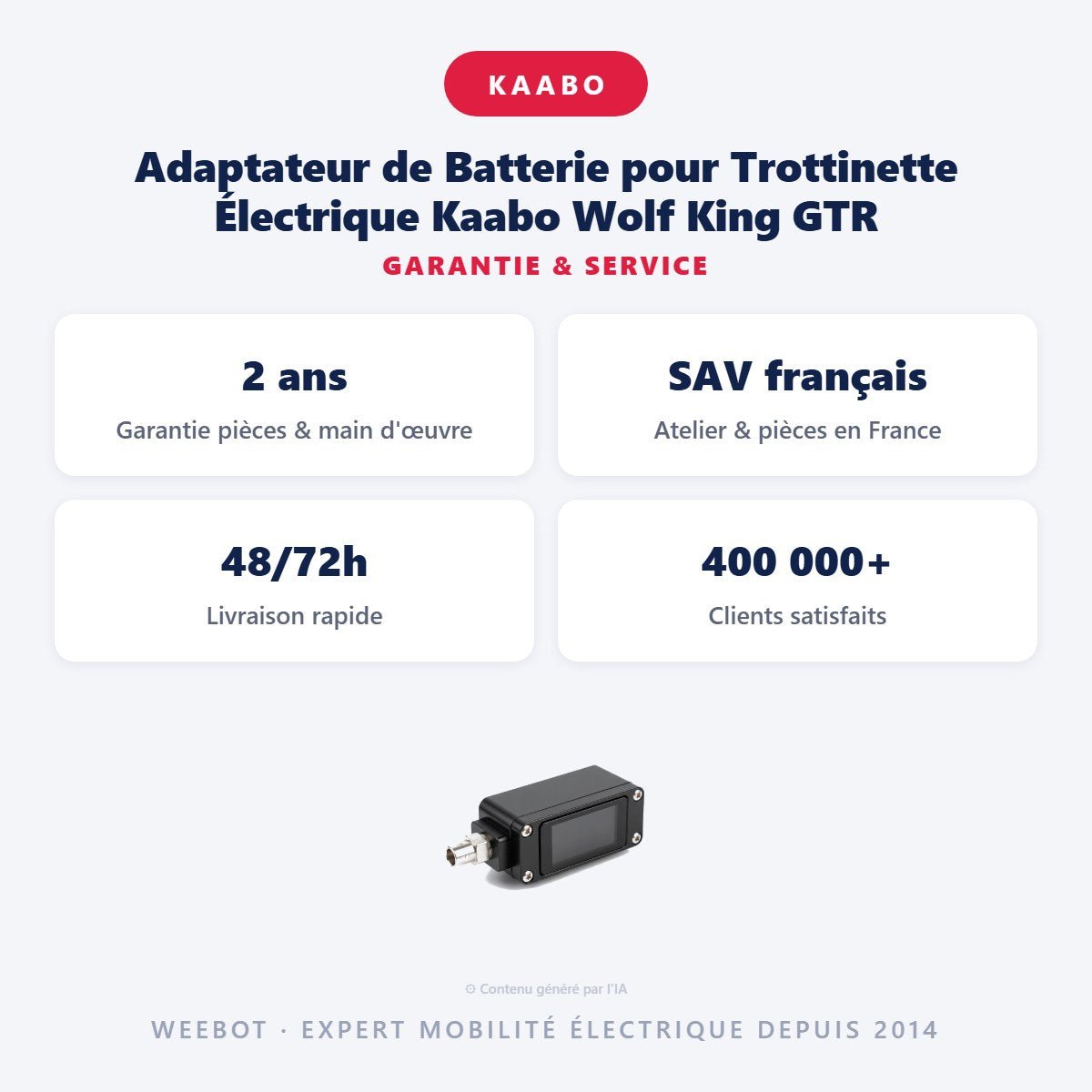Adaptateur de Batterie pour Trottinette Électrique Kaabo Wolf King GTR - Weebot