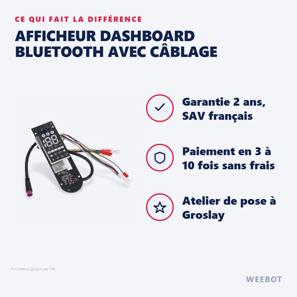Afficheur Dashboard Bluetooth avec Câblage : les points forts