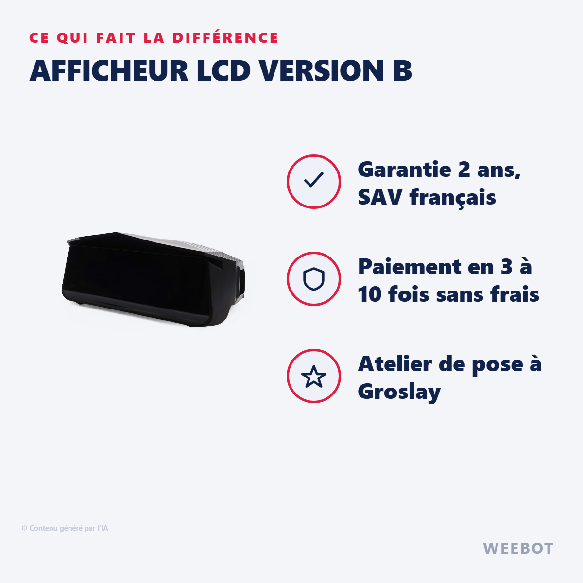 Afficheur LCD Version B : les points forts