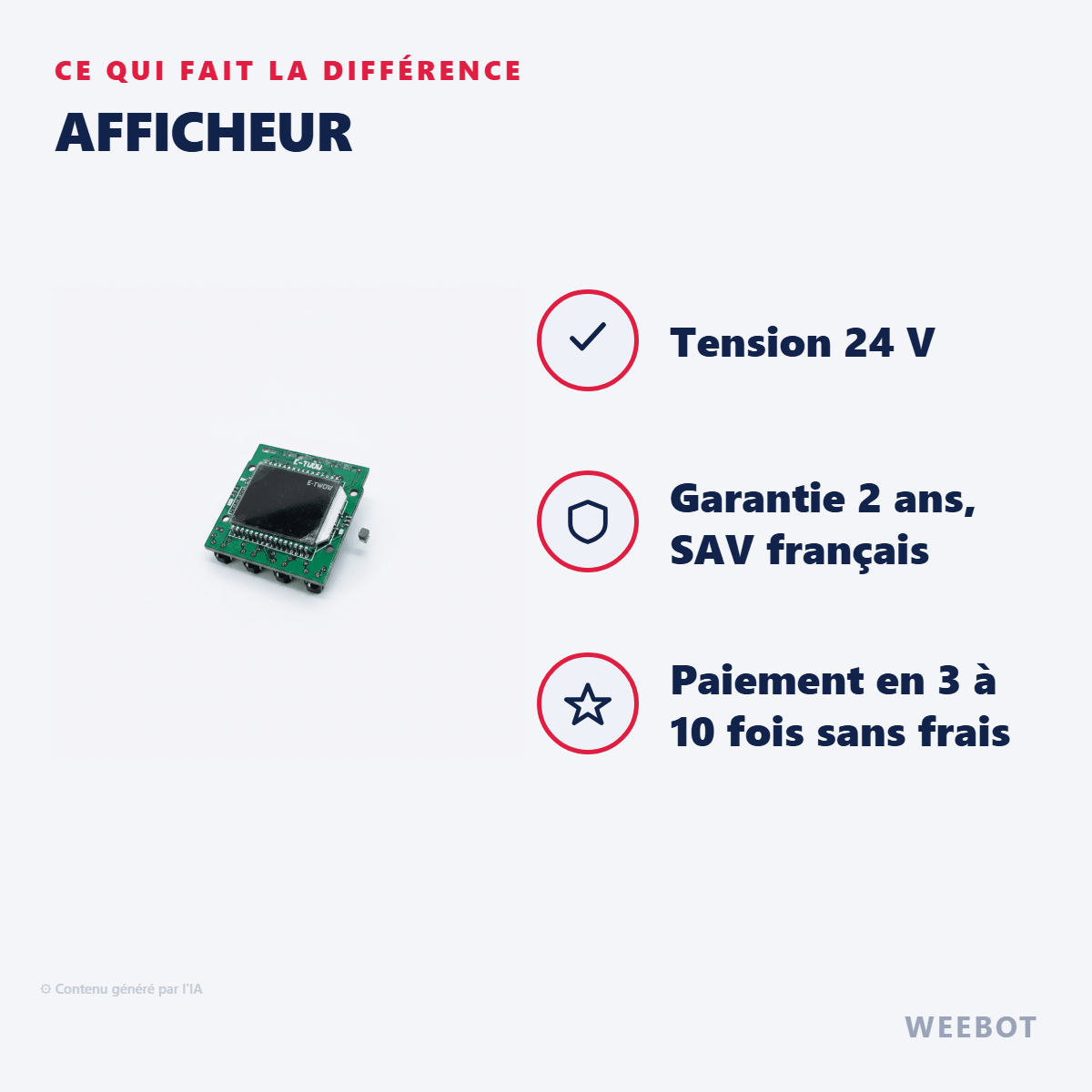 Afficheur pour Trottinette Electrique E-Twow (24V) - Weebot