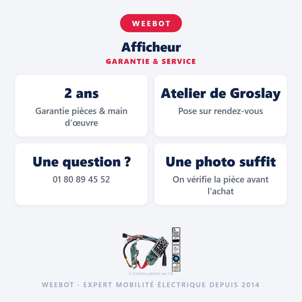 Afficheur : garantie 2 ans et service après-vente