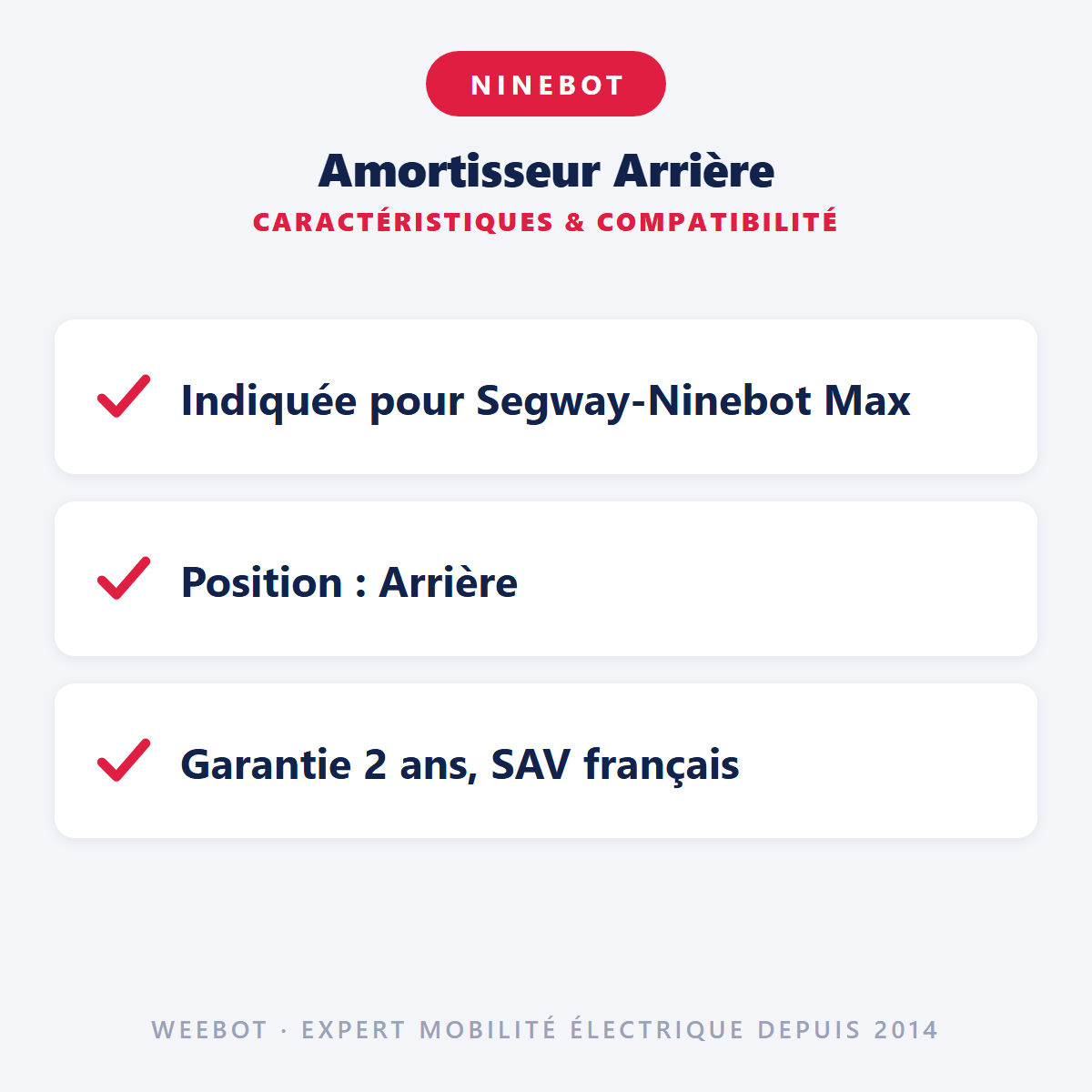 Amortisseur Arrière Pour Trottinette Électrique Ninebot Segway Max G2 - Weebot