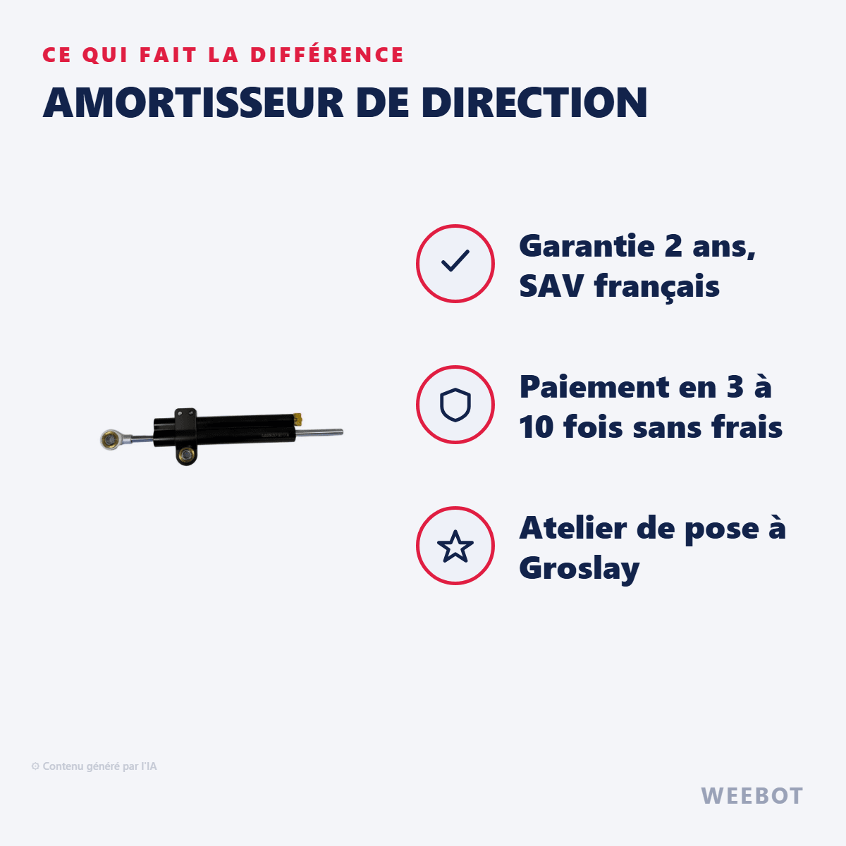 Amortisseur De Direction pour Trottinette Electrique LANGFEITE - Weebot