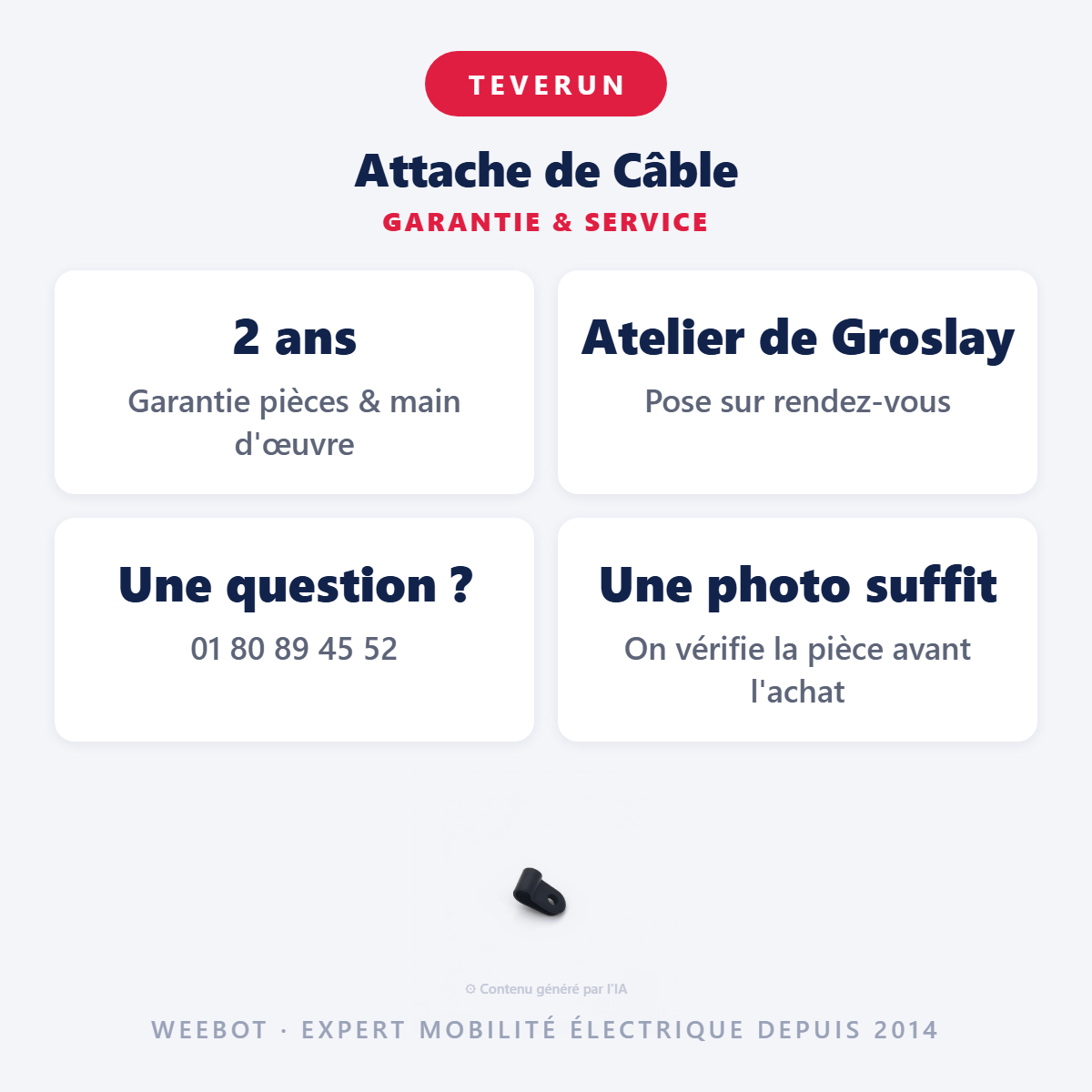 Attache de Câble : garantie 2 ans et service après-vente