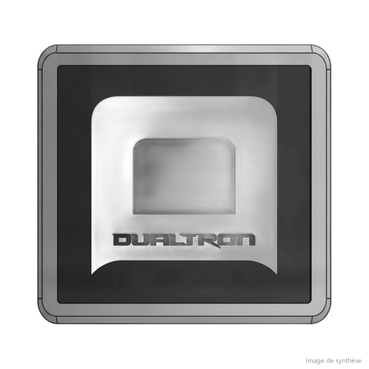 Autocollant logo Dualtron gris et noir de face