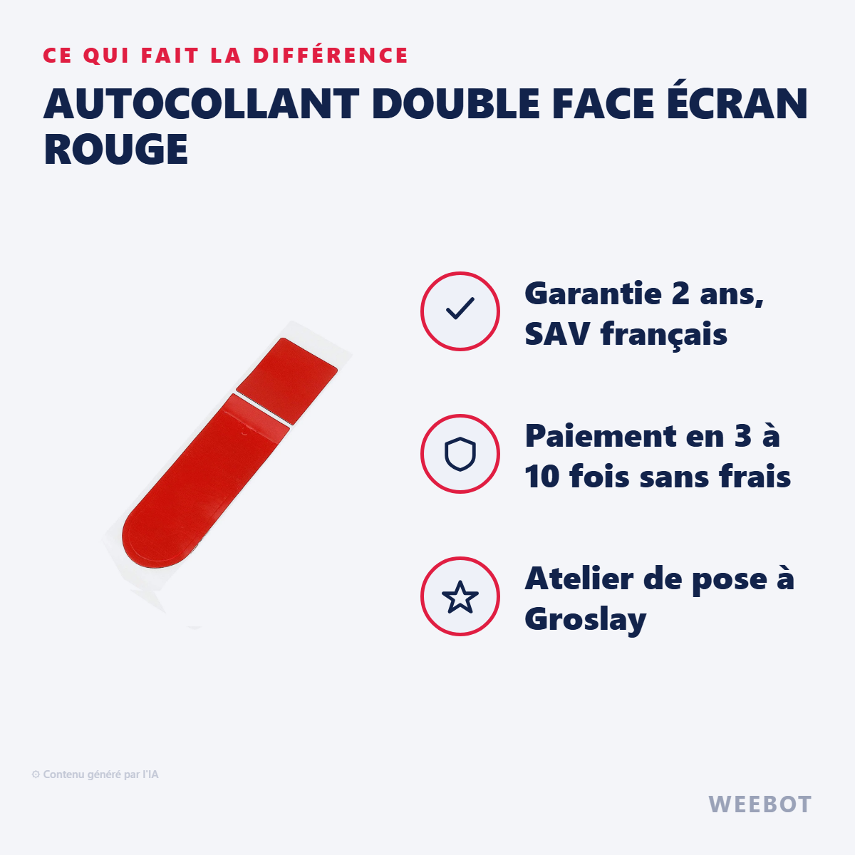 Autocollant Double Face Écran Rouge : les points forts