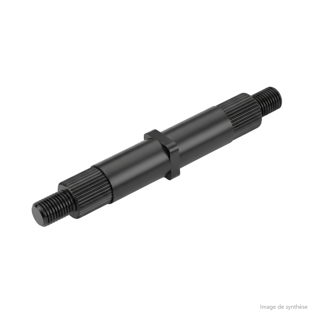 Schéma technique en perspective d'un axe de cartouche de suspension de trottinette électrique Dualtron