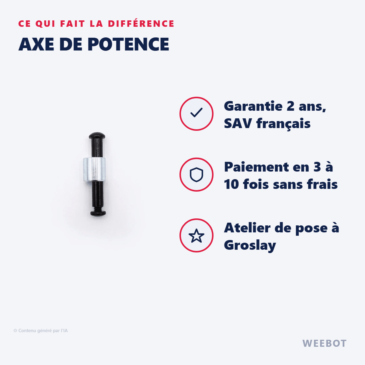 Axe de Potence pour Trottinette Électrique Xiaomi Mi3 - Weebot