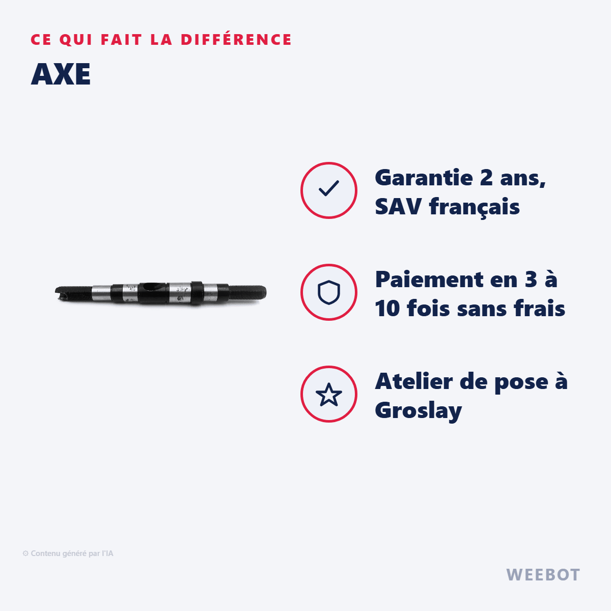 Axe pour Trottinette Électrique Dualtron Mini - Weebot