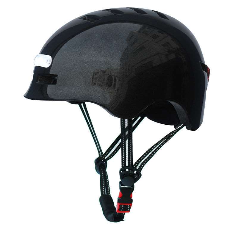 Casque Lumineux LED avec Éclairage Avant et Arrière Noir / M
