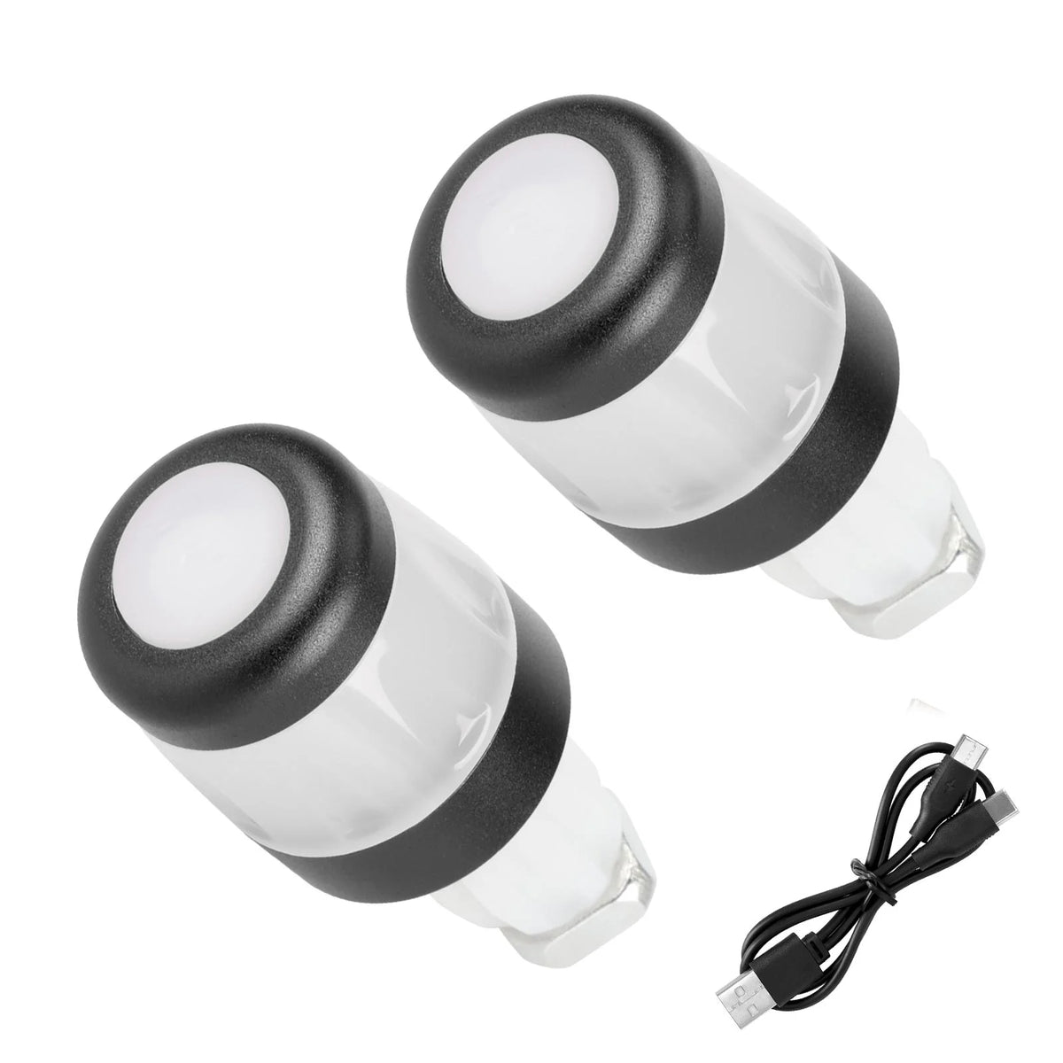 Clignotants d'Embout de Guidon Rechargeables USB Noir et Blanc (Paire), vue 5