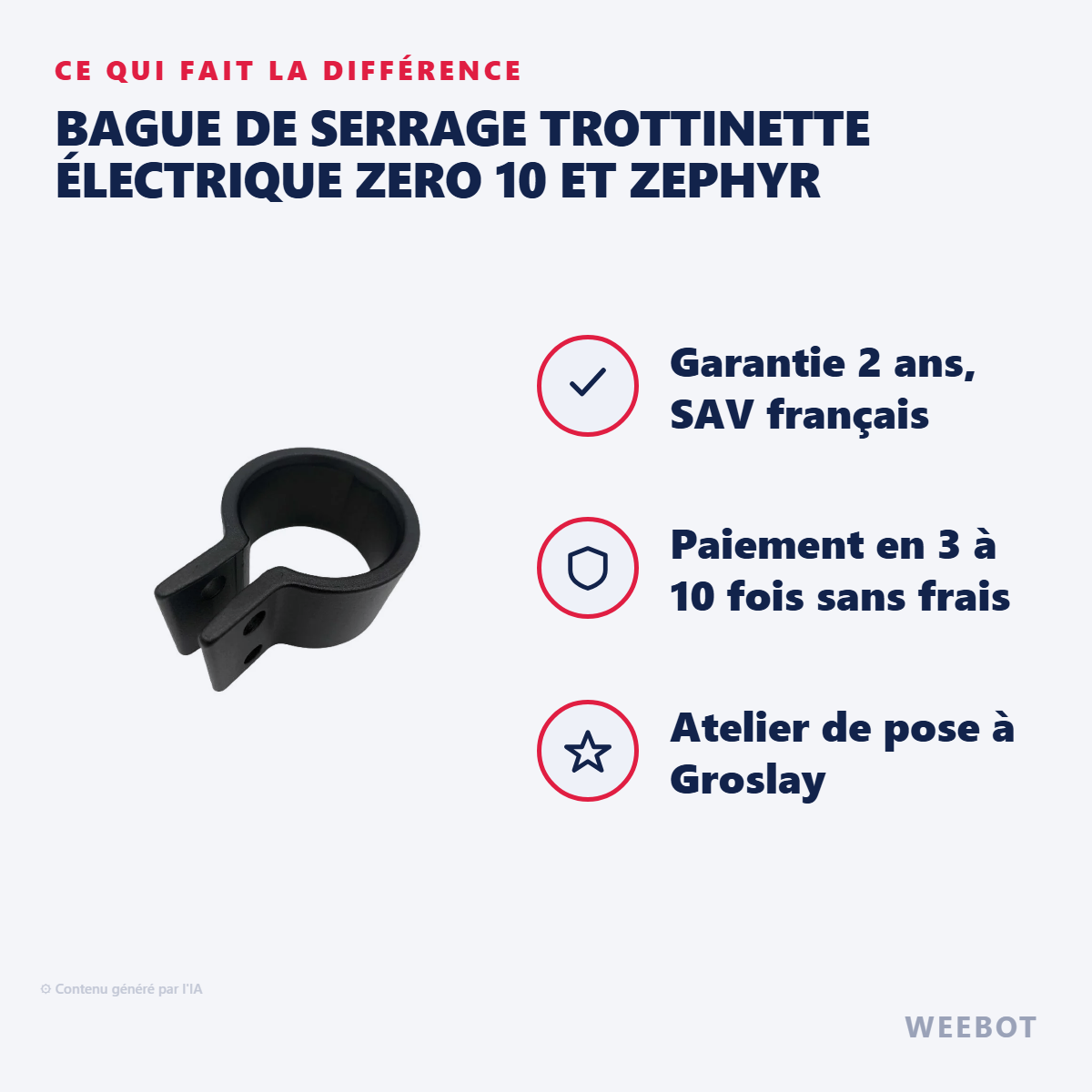Bague de Serrage Trottinette Électrique Zero 10 et Zephyr : les points forts