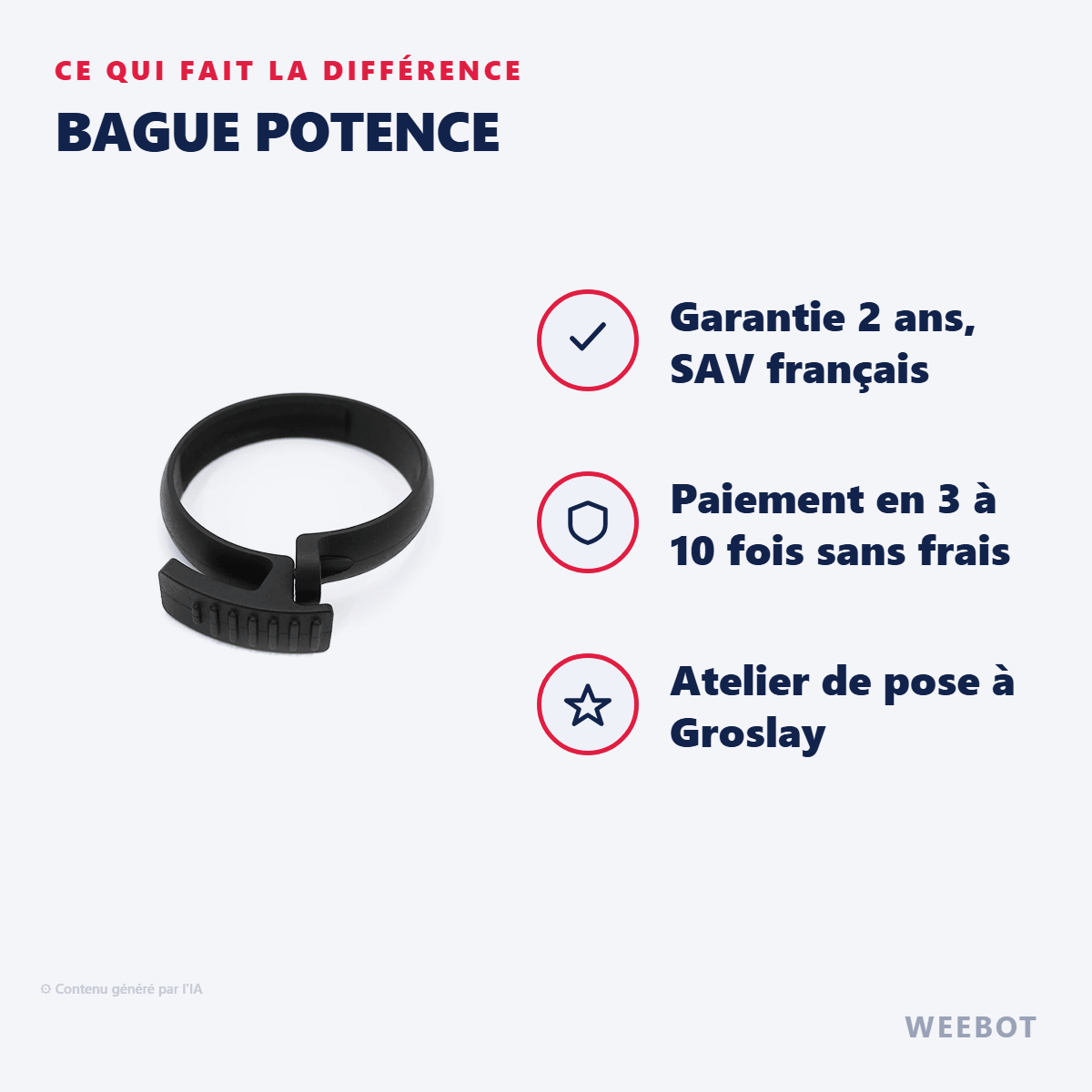 Bague Potence pour Trottinette Électrique Ocean Drive X9 - Weebot