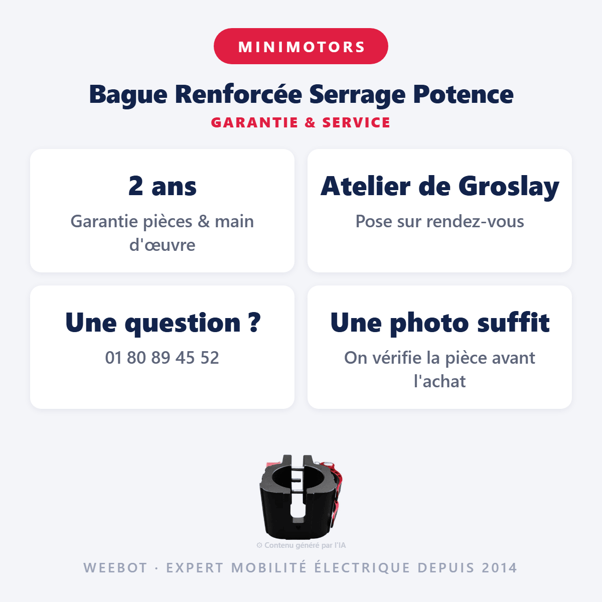 Bague Renforcée Serrage Potence pour Trottinette Électrique Zero Dualtron - Couleur Noir - Weebot
