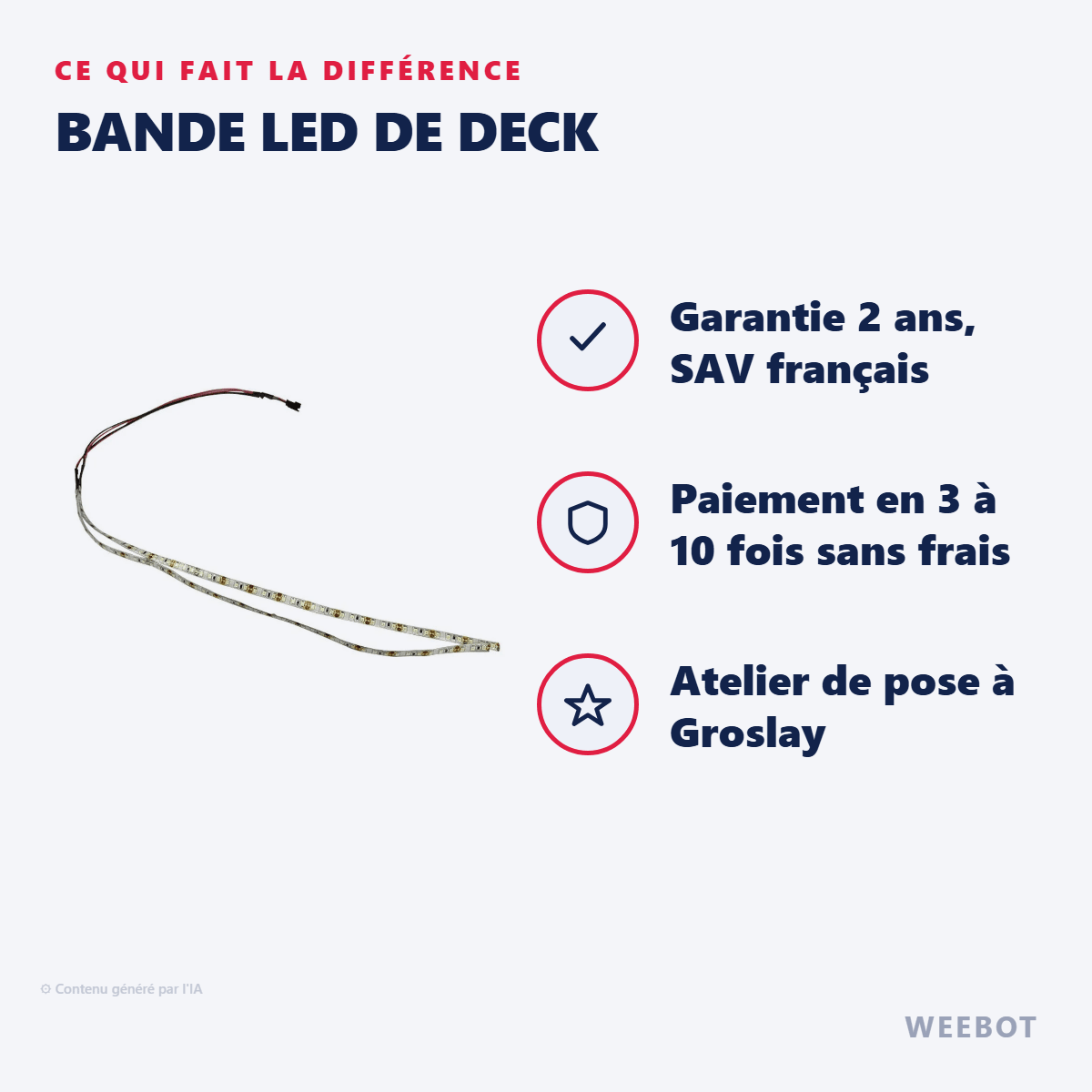 Bande LED de Deck pour Trottinette Électrique Z8X / Z9 / Z10 - Weebot