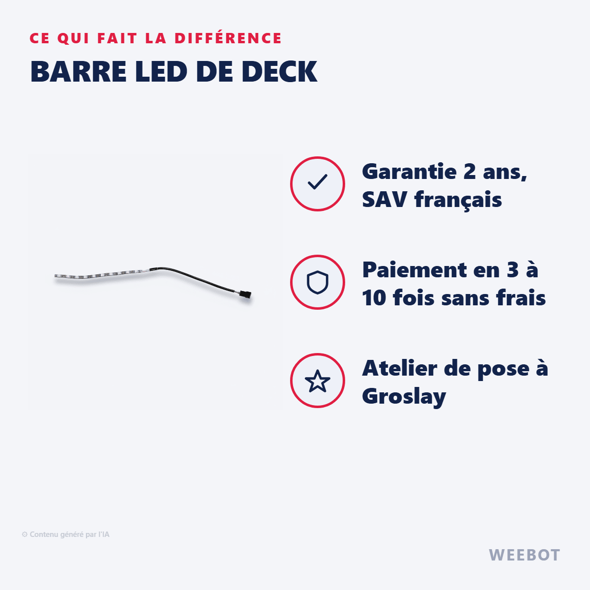 Barre Led de Deck pour Trottinette Électrique Teverun Space - Weebot