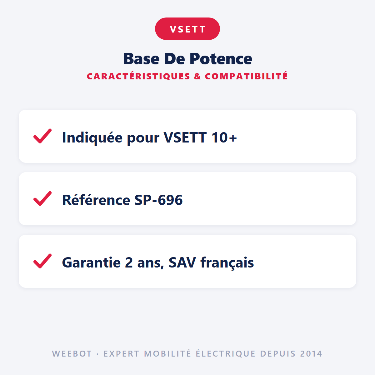 Base De Potence Pour Trottinette Électrique Vsett 10+ - Weebot