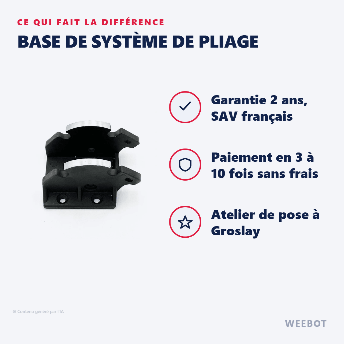 Base de Système de Pliage (Sans Caoutchouc) pour Trottinette Électrique Speedway Mini4 Pro - Weebot