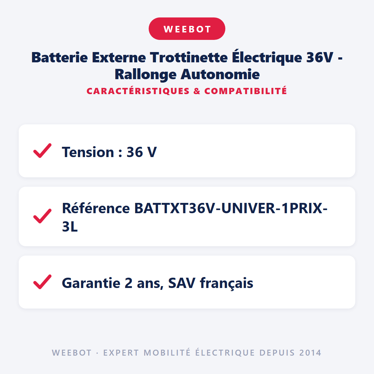 Batterie Externe Trottinette Électrique 36V - Rallonge Autonomie : caractéristiques et compatibilité