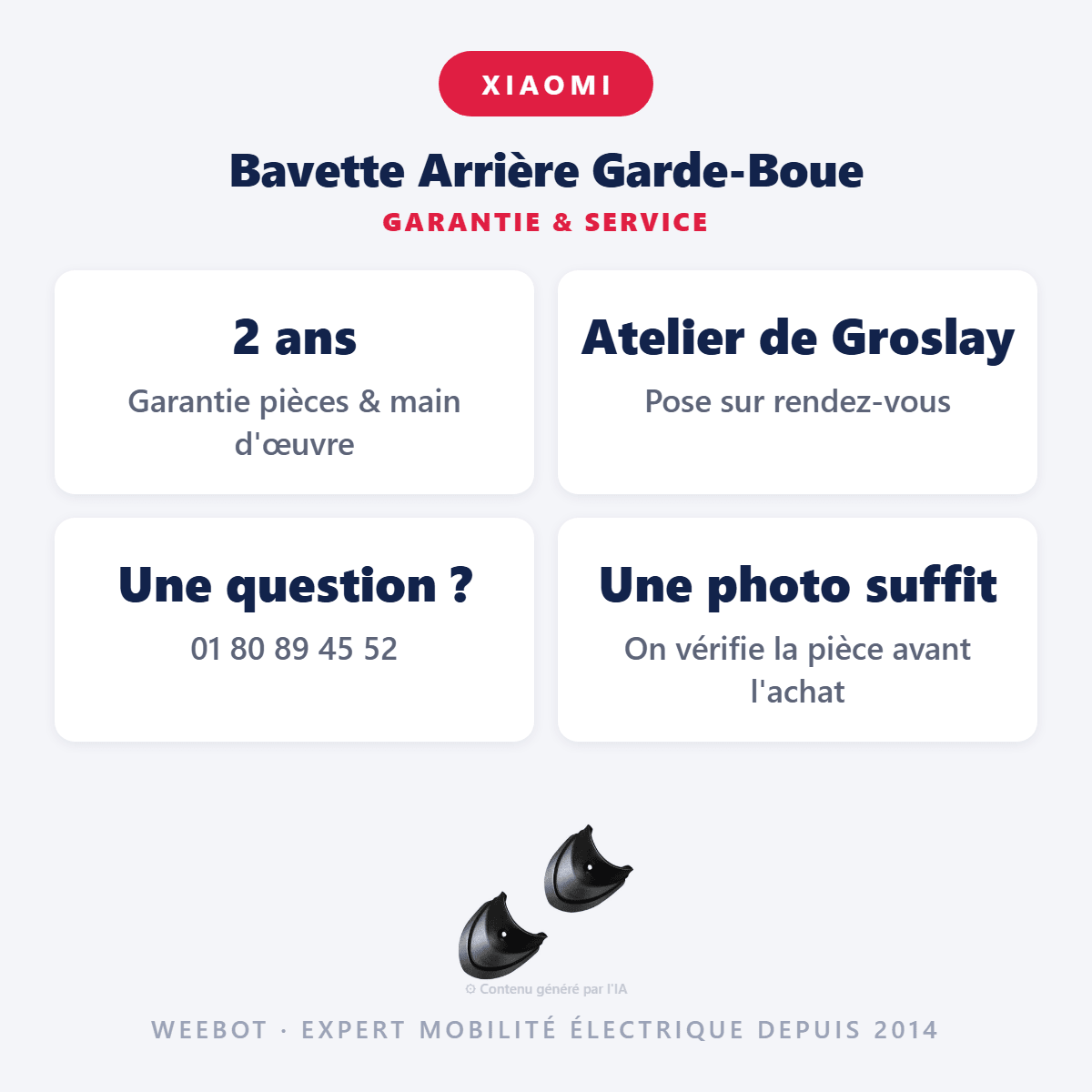 Bavette Arrière Garde-Boue pour Trottinette Électrique Xiaomi M365 & Pro - Weebot