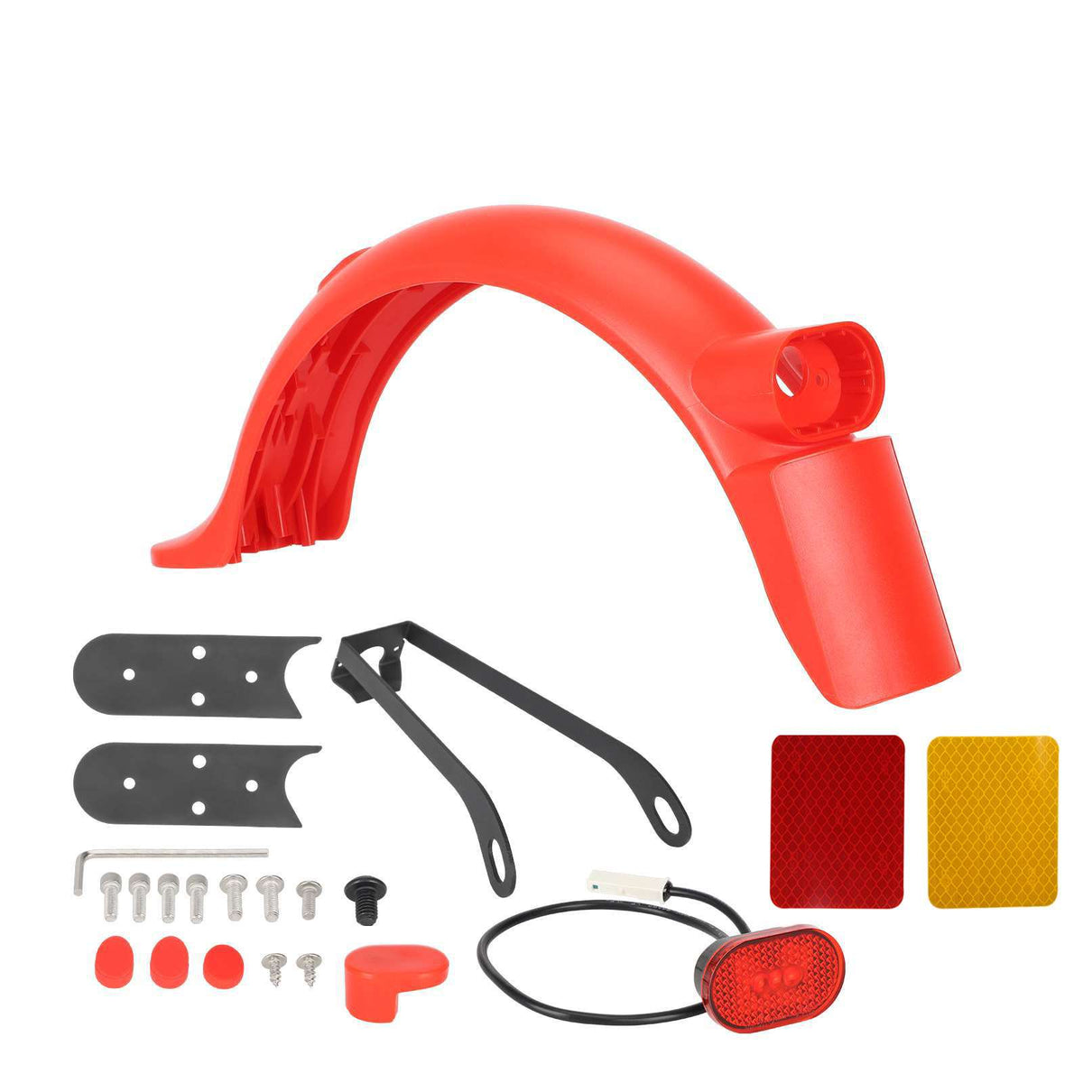 Kit Garde-Boue Arrière avec Feu, Support Métallique et Plaque Rouge