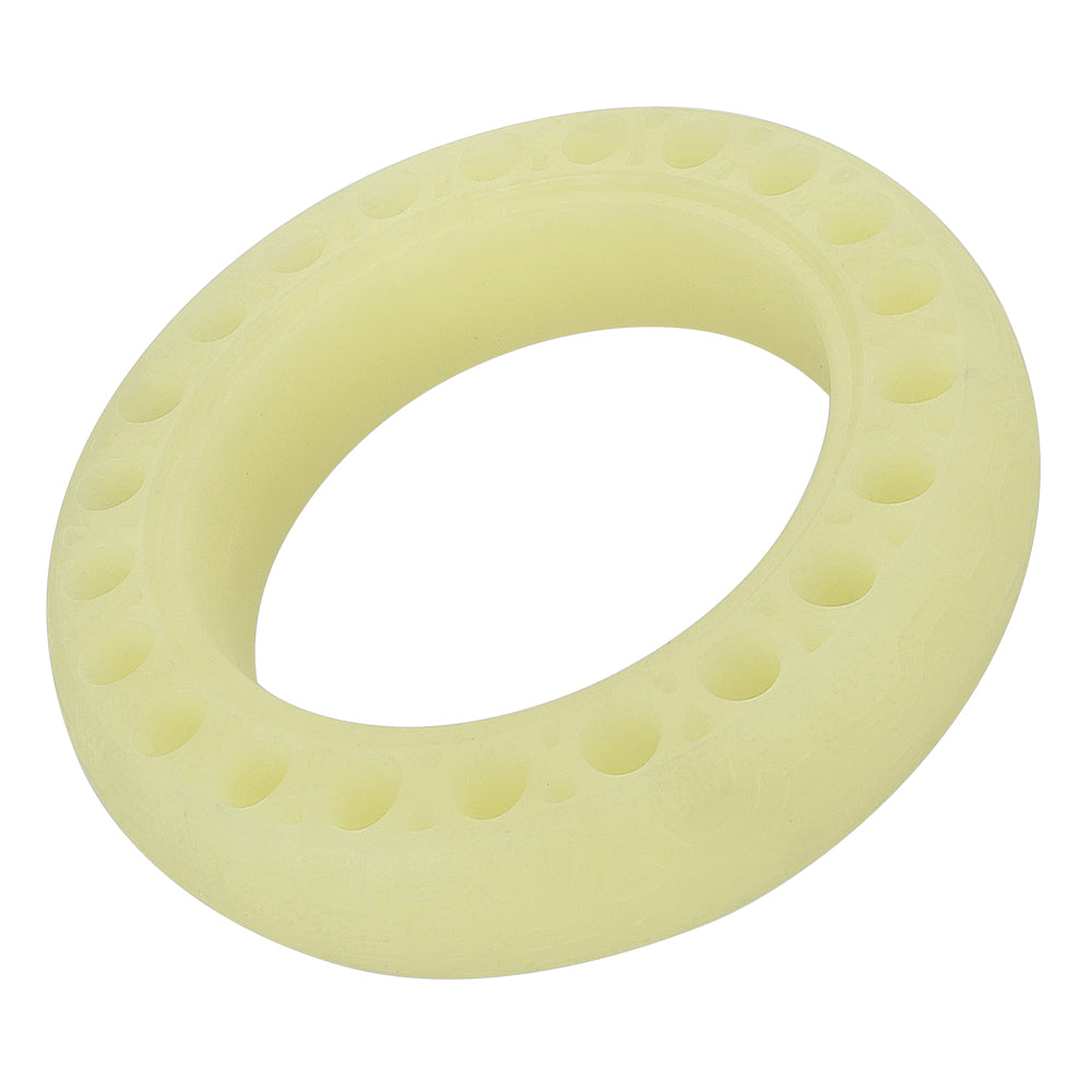 Pneu plein alvéolé bleu fluorescent 10 pouces pour trottinette électrique vu de trois-quarts