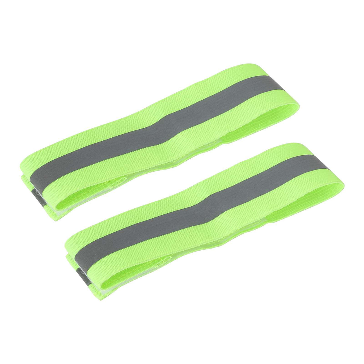 Paire de brassards réfléchissants vert fluo élastiques