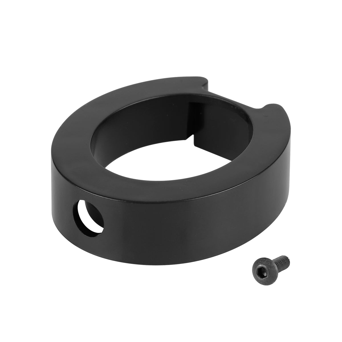 Bague de pliage noire pour trottinette électrique avec sa vis de fixation
