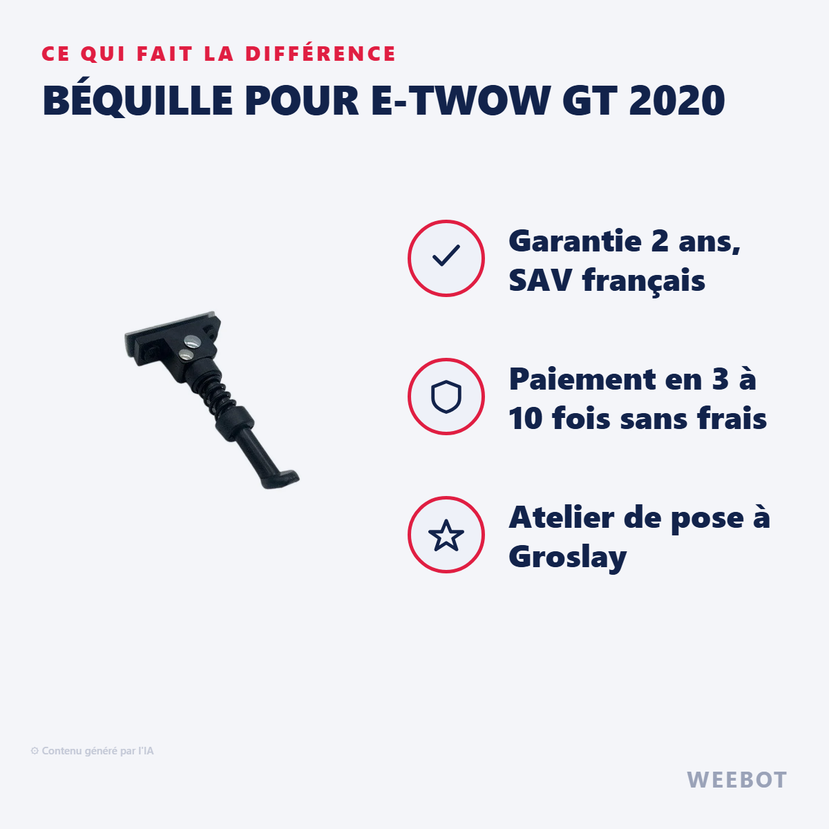 Béquille pour E-Twow GT 2020 : les points forts