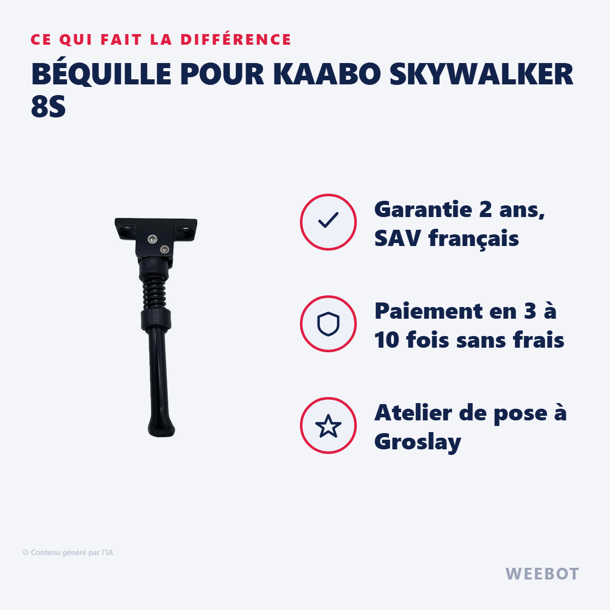 Béquille pour Kaabo Skywalker 8S : les points forts