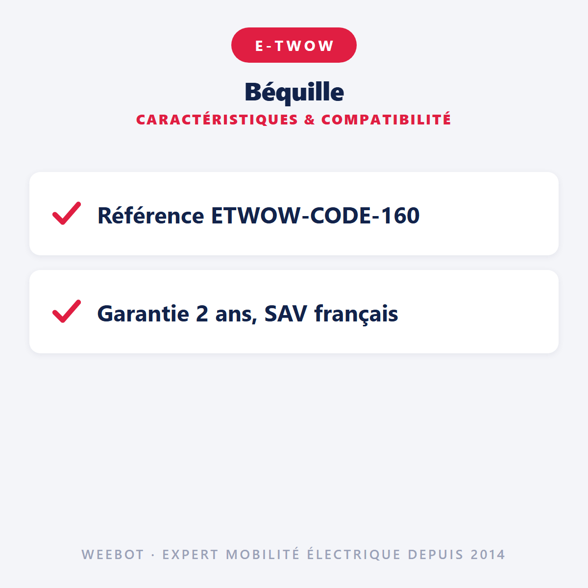 Béquille pour Trottinette Electrique E-Twow - Weebot