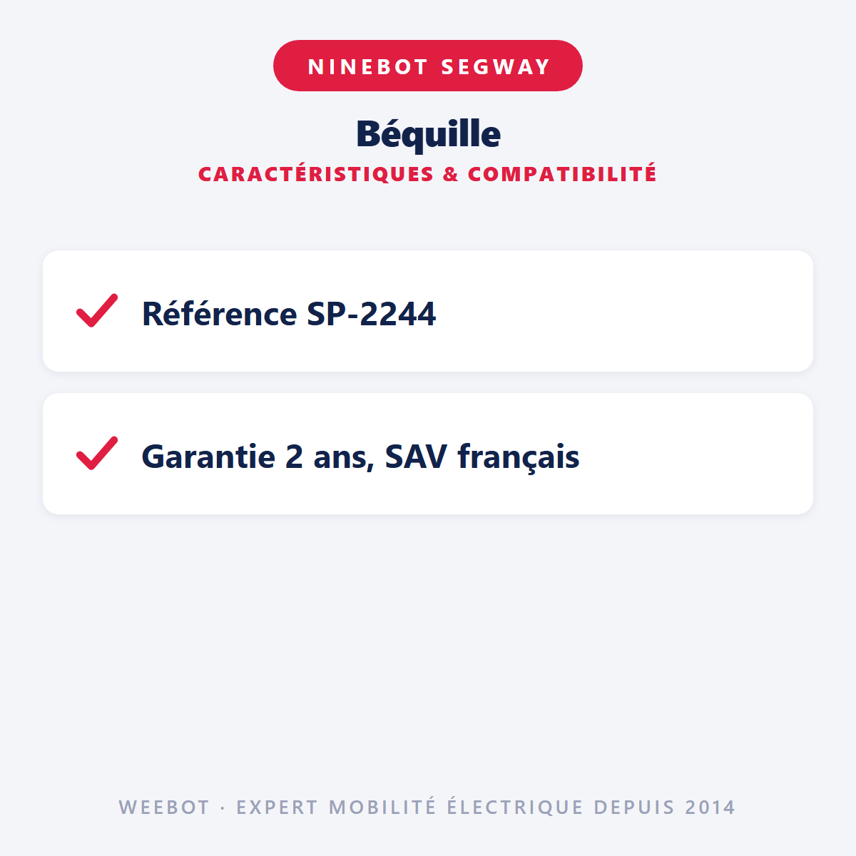 Béquille : caractéristiques et compatibilité