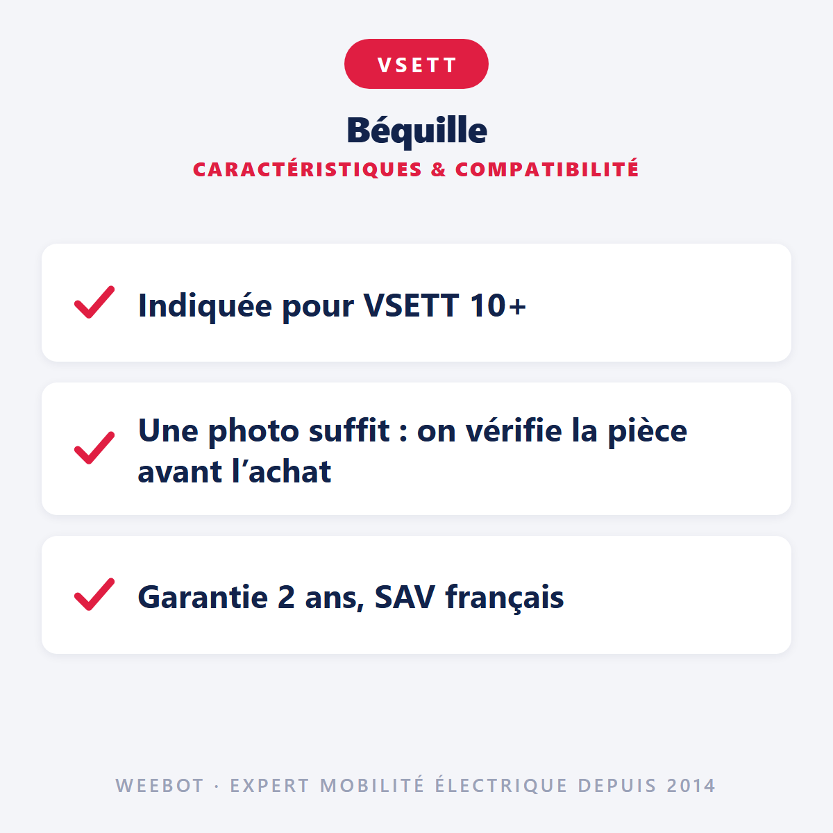 Béquille pour Trottinette Électrique Vsett 10 - Weebot