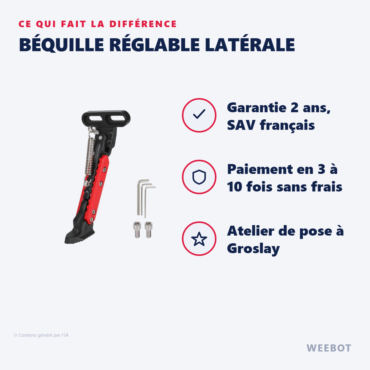 Béquille Réglable Latérale : les points forts