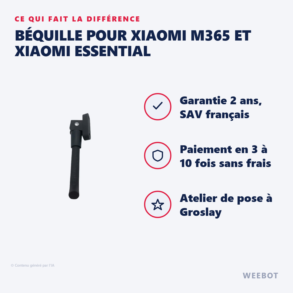 Béquille pour Xiaomi M365 et Xiaomi Essential : les points forts