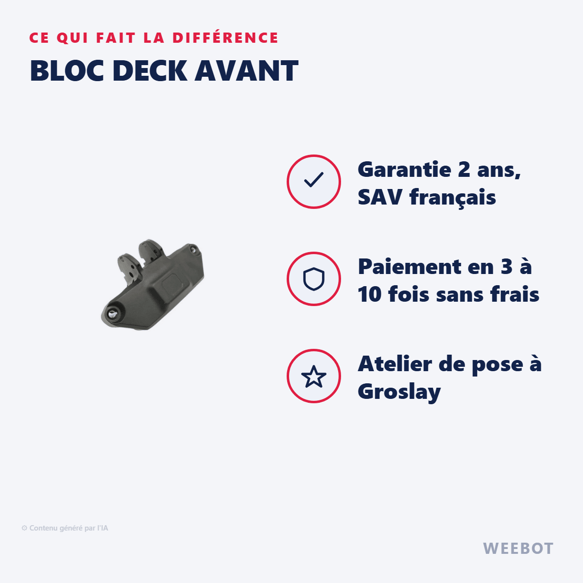 Bloc Deck Avant pour trottinette Électrique Dualtron Mini - Weebot