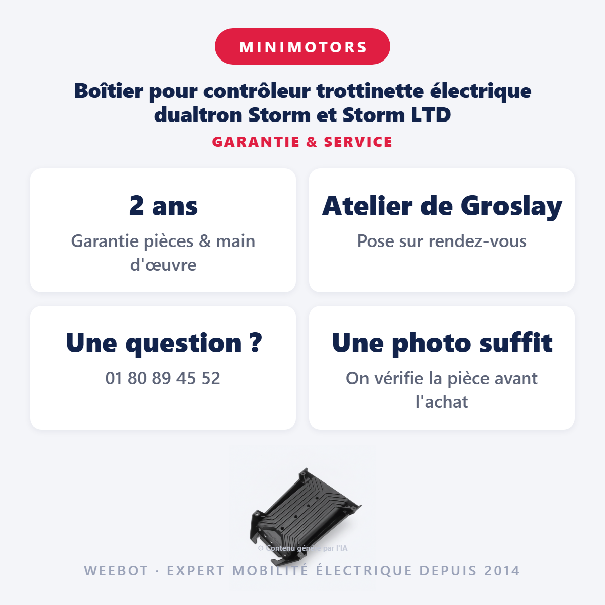 Boîtier pour contrôleur trottinette électrique dualtron Storm et Storm LTD : garantie 2 ans et service après-vente