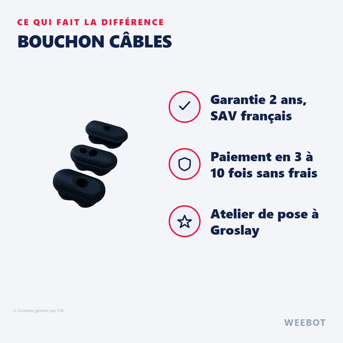 Bouchon Câbles pour Trottinette Électrique Ninebot G30 Max - Weebot