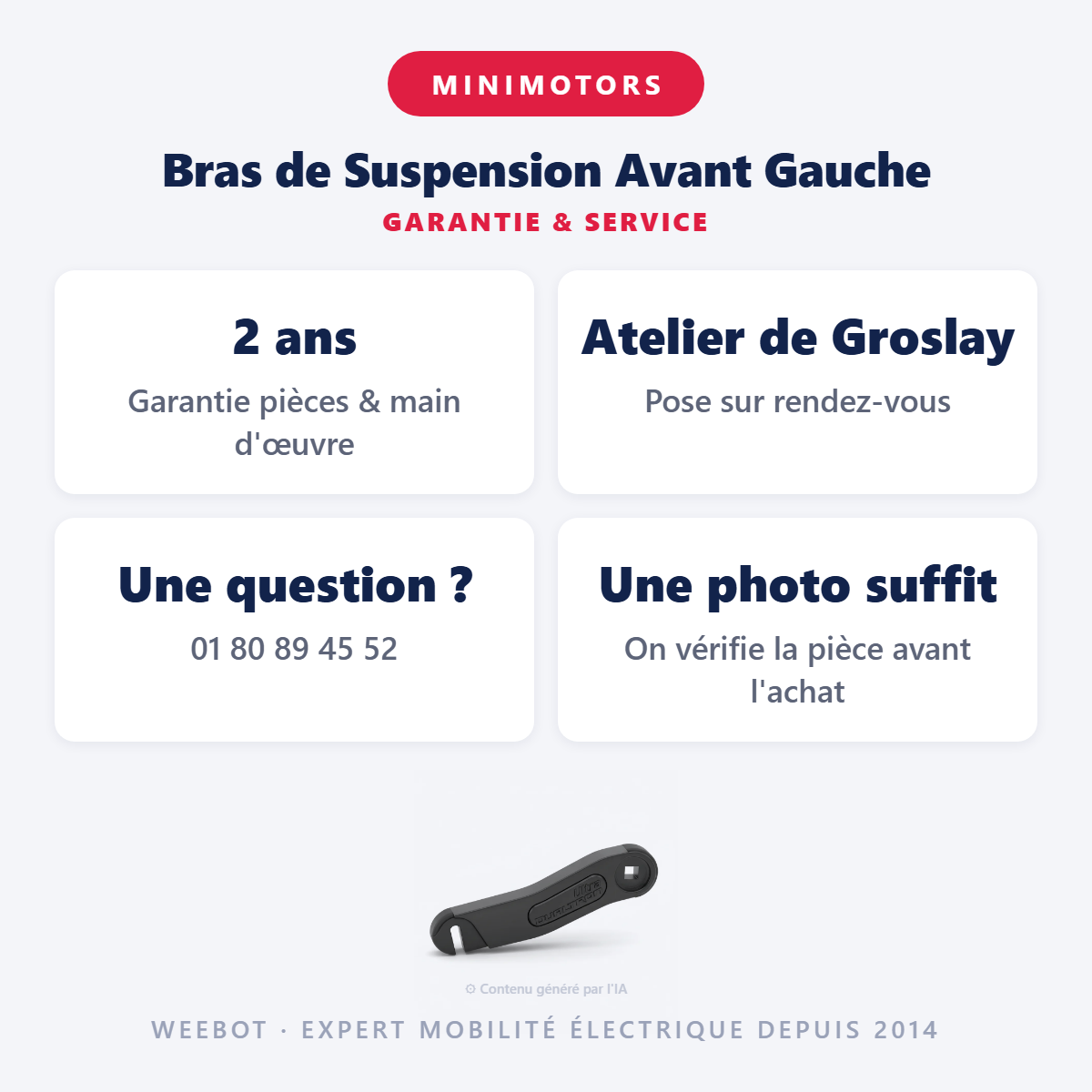 Bras de Suspension Avant Gauche : garantie 2 ans et service après-vente