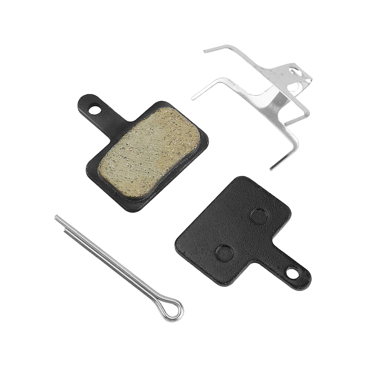 Plaquettes de frein semi-métalliques noires avec ressort de maintien et goupille
