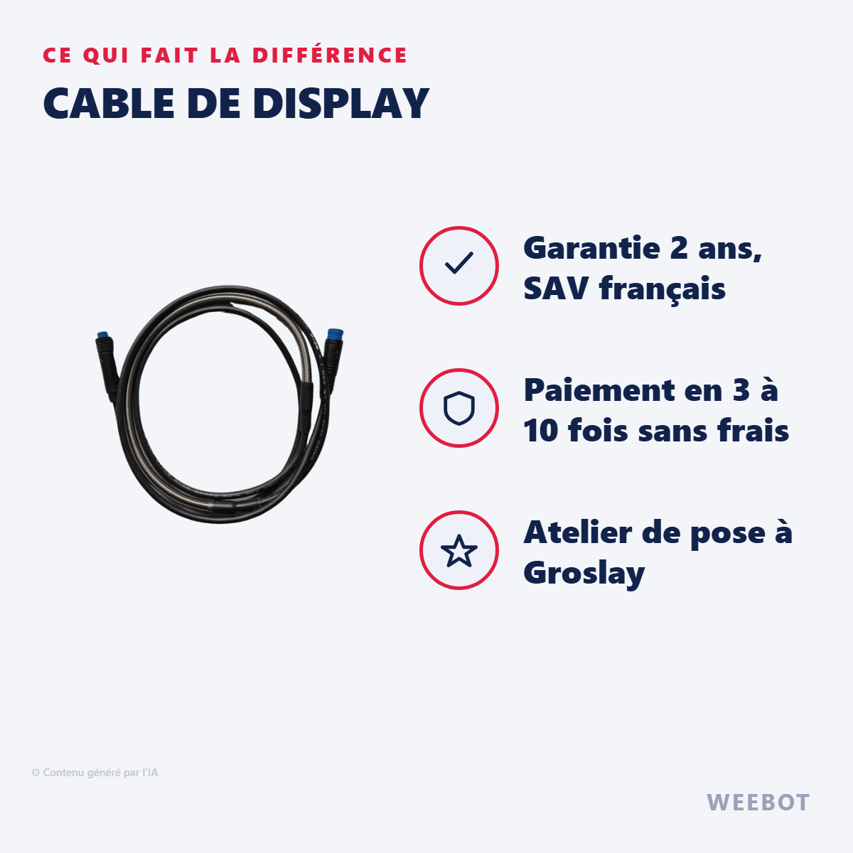 Cable de Display Pour Trottinette Électrique Pure Advance - Weebot